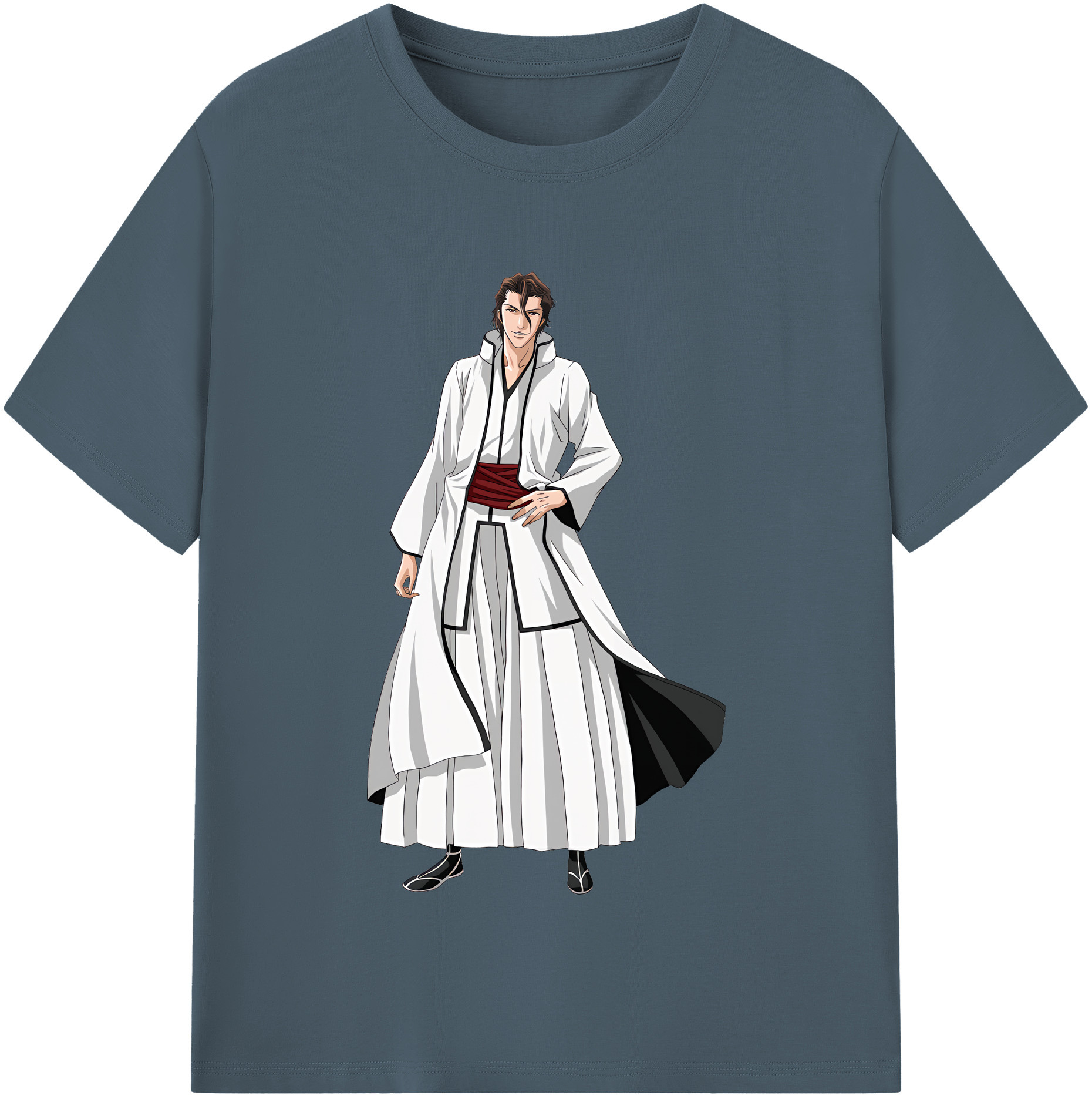（画像用） ブリーチ 藍染 惣右介（あいぜん そうすけ） BLEACH Aizen Sousuke 綿100％半袖Tシャツ（フロントプリント）